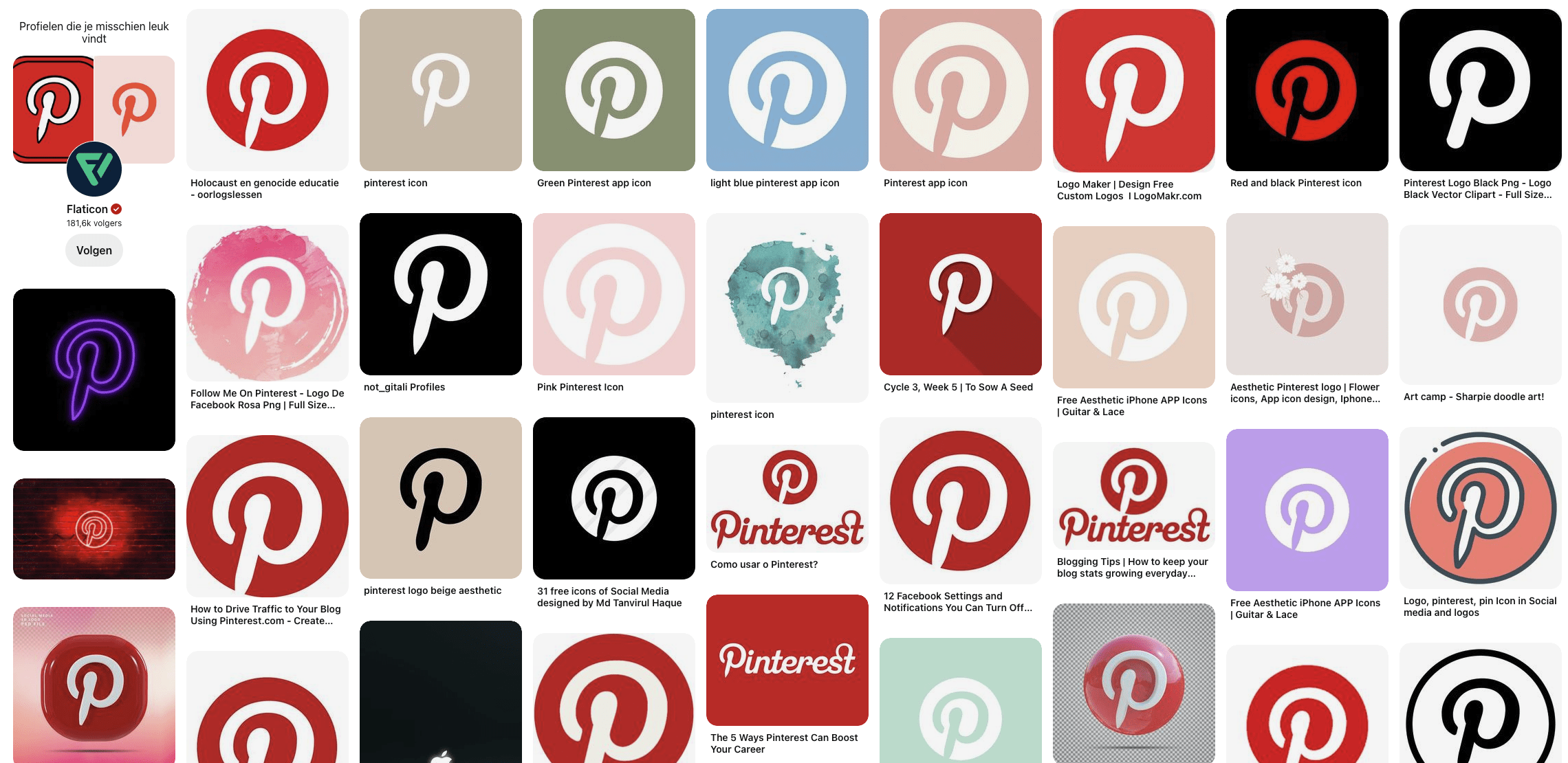 Pinterest logo's op Pinterest