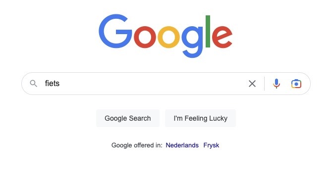 The Google Search Bar - woord fiets