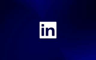 Linkedin logo op blauwe achtergrond