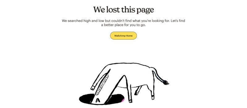 404 pagina van mailchimp
