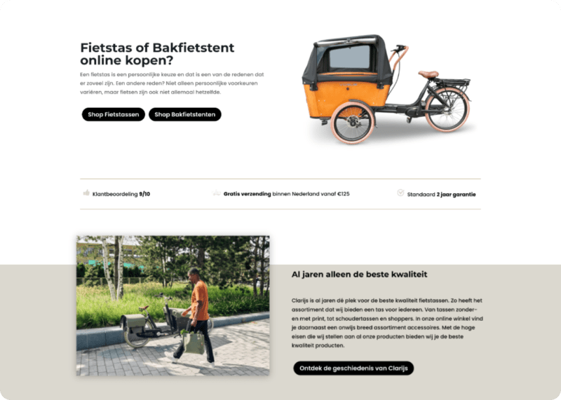Clarijs fietstassen website